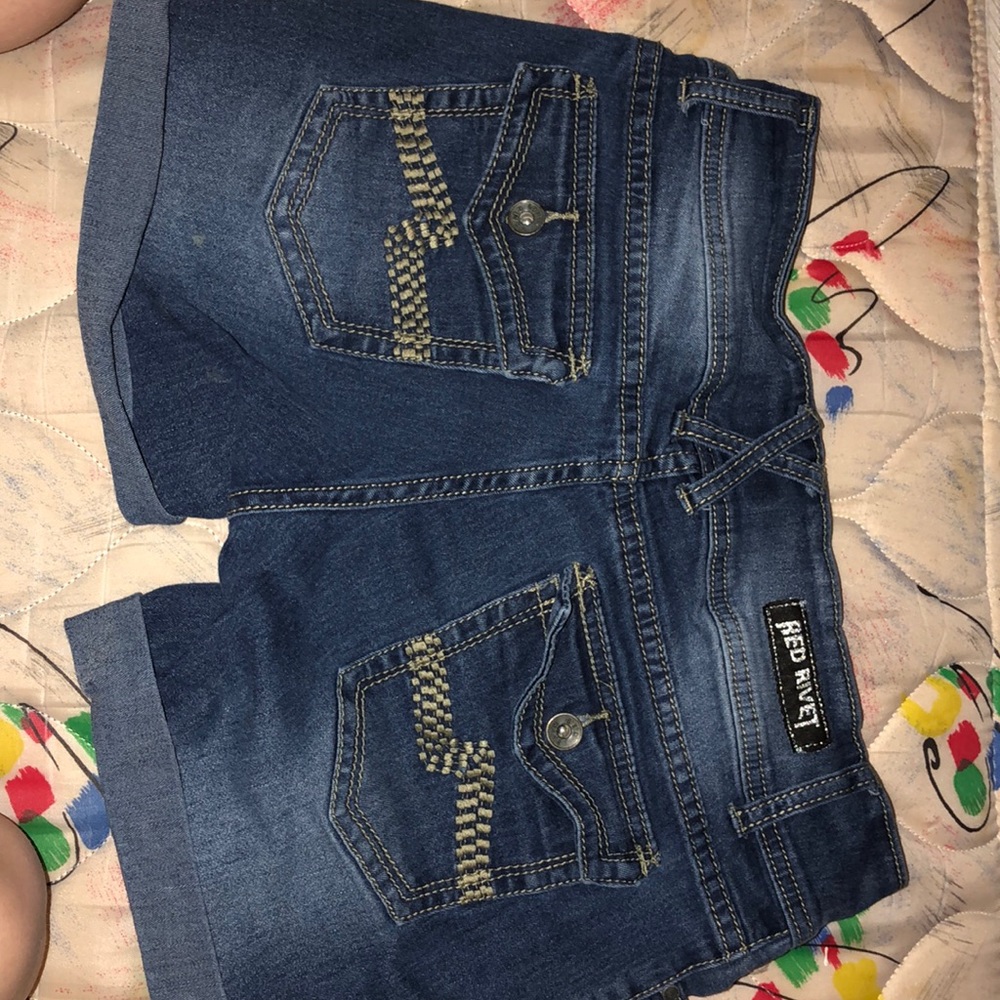 Red Rivet Shorts - Picture 3 of 3